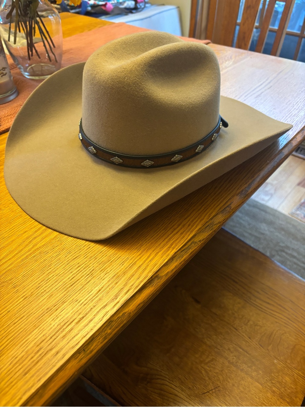 Men's Cody James Western Felt Cowboy Hat with Studded Leather Band - Tan